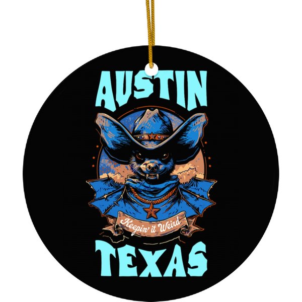 Texas Pride Keep It Weird Austin Austin Bats Ceramic Ornaments-image