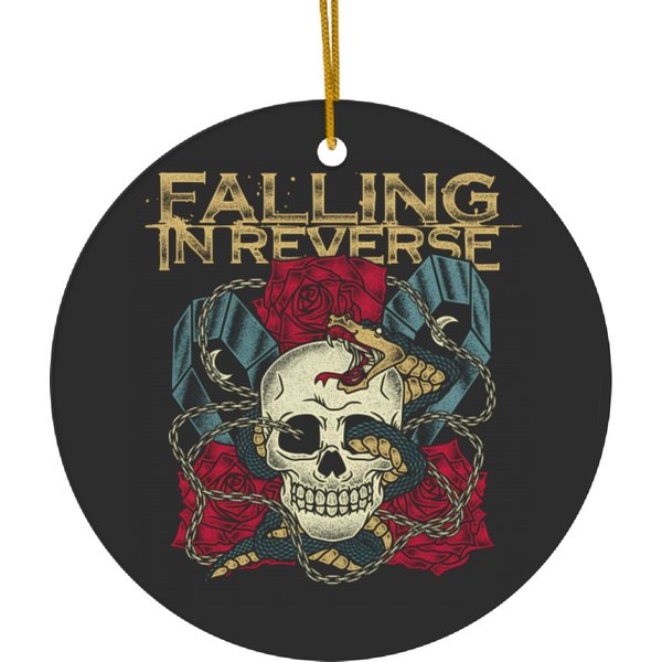 Vintage Falling In Reverse Skullcap Gift For Fans Unisex Ceramic Ornaments