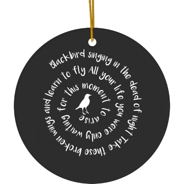 Blackbird Singing In The Dead Of Night Ceramic Ornaments, Music Lovers Gift-image