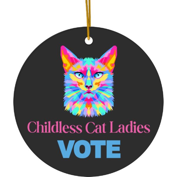 Funny Cat Lady Ceramic Ornaments-image