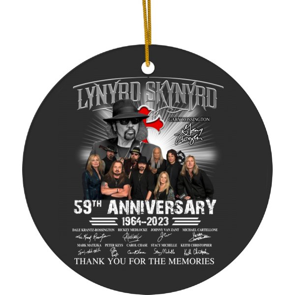 Lynyrd Skynyrd 59Th Anniversary 1964-2023 Signatures Ceramic Ornaments-image