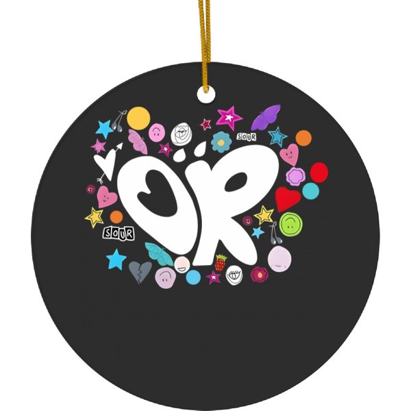 Cute Olivia Rodrigo Emoji Ceramic Ornaments, Olivia Rodrigo Guts Merch, Guts Tour Ceramic Ornaments-image