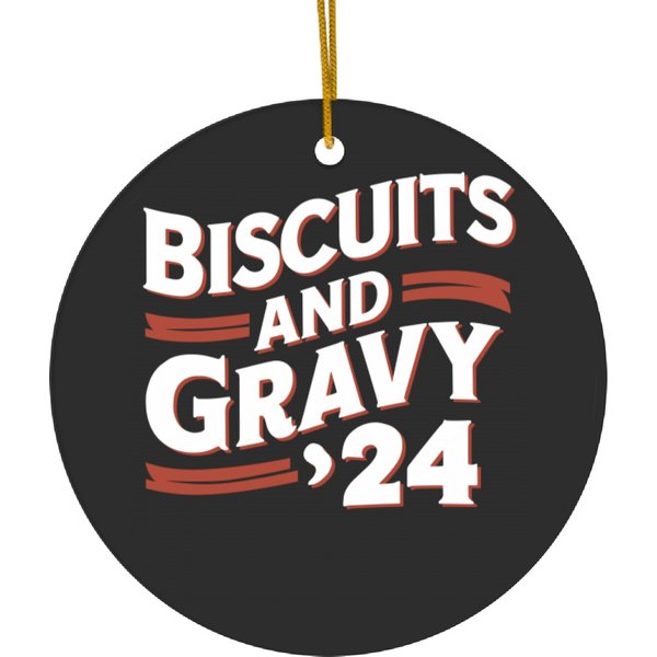 Biscuits Gravy 2024 Presidential Election Food Ceramic Ornaments-image