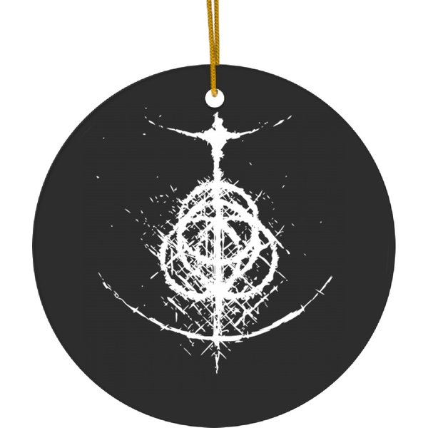 Elden Ring Logo Grunge Ceramic Ornaments