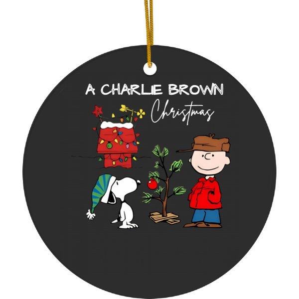 Charlie And The Snoopy Christmas Ceramic Ornaments - Christmas Cartoon Dog Ceramic Ornaments-image