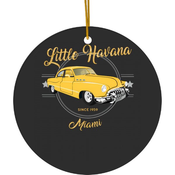 Cuba Little Havana Miami Cuban Old Car Caribbean Ceramic Ornaments