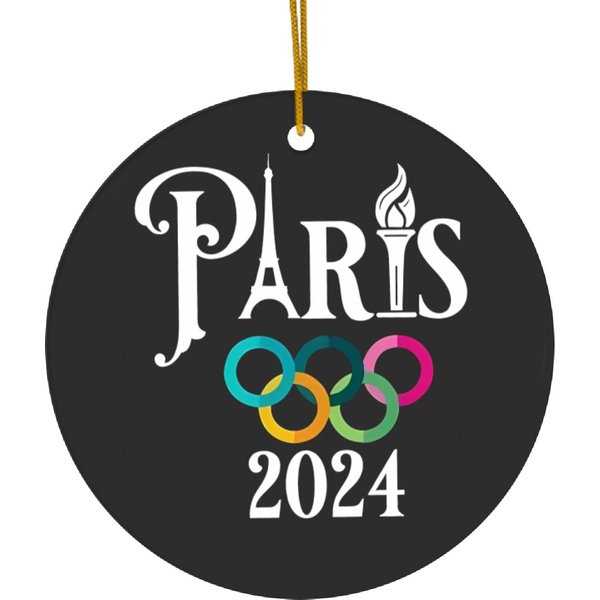 Colorful Paris Olympic 2024 Sports Games Unisex Gift Ceramic Ornaments-image