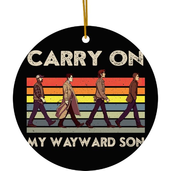 Supernatural Carry On My Wayward Son Vintage Ceramic Ornament-image