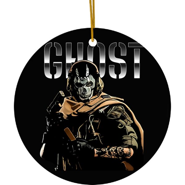 Casual Ghost Mw2 Ceramic Ornaments, Call Of Duty Cotton Summer Top Ceramic Ornaments-image