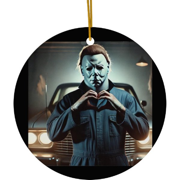 Michael Meyers Halloween Heart Hands Ceramic Ornaments