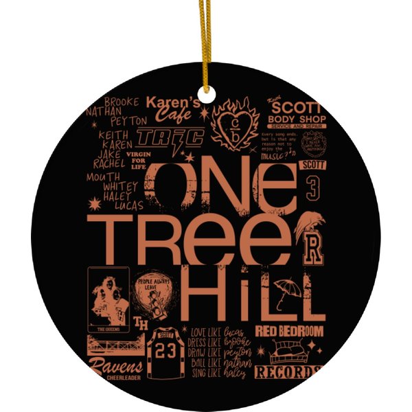 Vintage One Tree Hill Movie Doodle Art Ceramic Ornaments