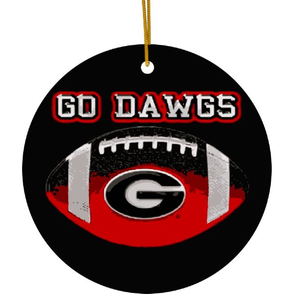 Georgia Bulldogs Football Ceramic Ornament With Logo