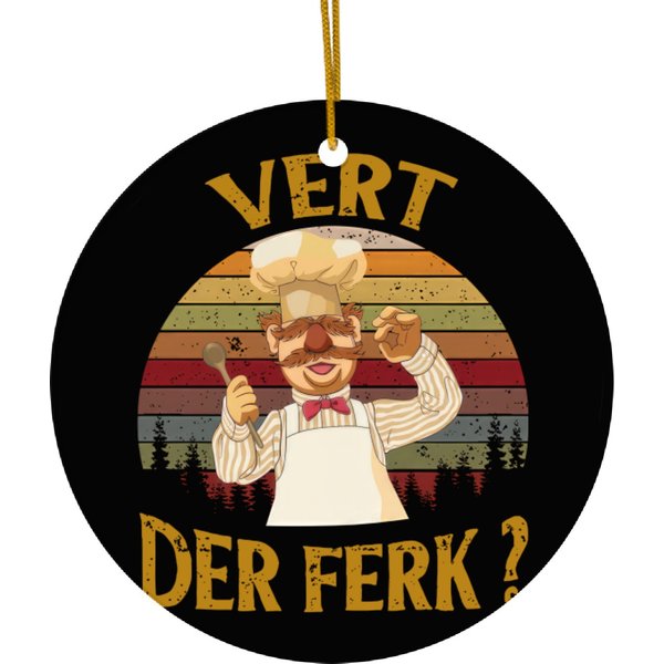 Funny Chef Themed Ceramic Ornament
