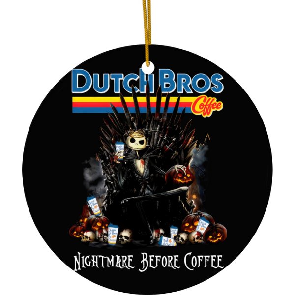 Dutch Bross Coffeee The King Jack Skel-ling-ton Night-mar-e Before Coffee Halloween Ceramic Ornaments