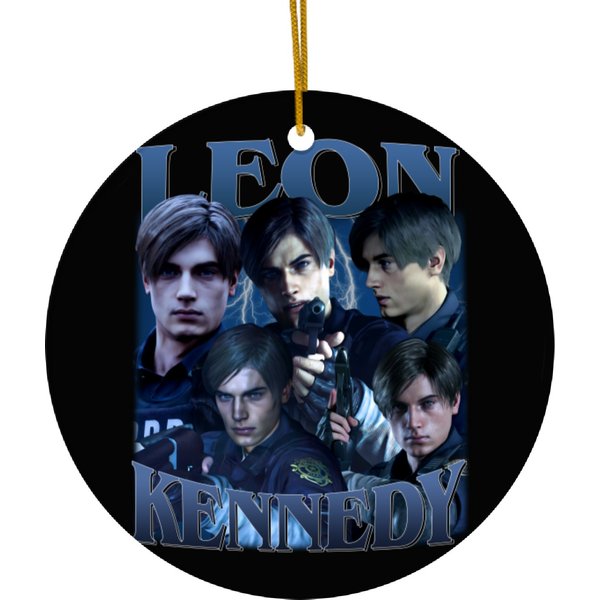 Personalized Vintage Leon S. Kennedy Ceramic Ornament-image