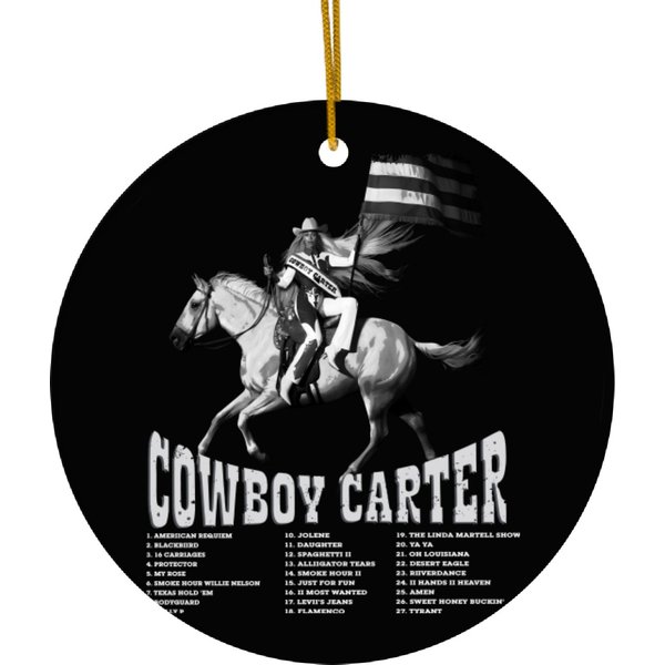 Beyonce Cowboy Carter Ceramic Ornaments, Levii's Jeans Ceramic Ornaments