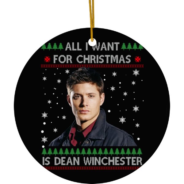 Dean Winchester Ceramic Ornaments - Supernatural Gift Lk578-image