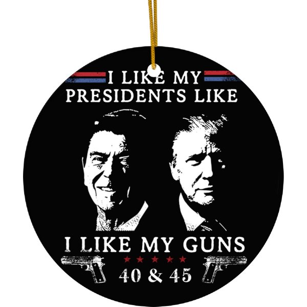 Donald Trump Support Trump Reagan Like My Presidents Maga 2024 Election Ceramic Ornaments