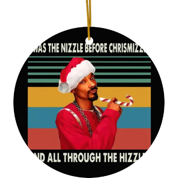 Vintage Snoop Dogg Santa Was The Nizzle Before Christmizzle Ceramic Ornaments-image