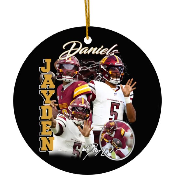 Ceramic Ornament - Jayden Daniels Football Graphic Gift For Fans-image
