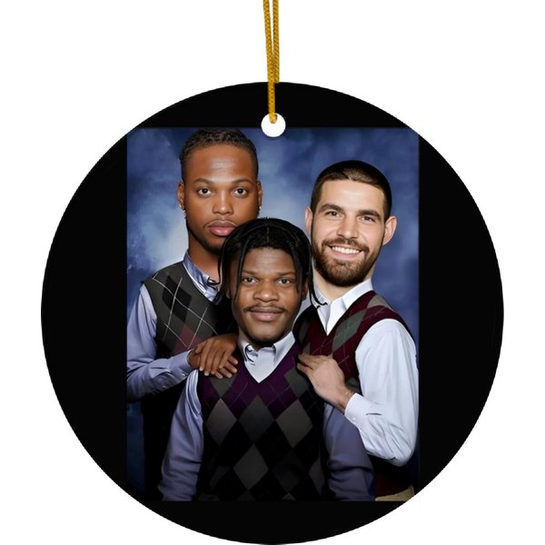 Lamar Jackson Derrick Henry Vintage Ceramic Ornaments, Step Brothers Ceramic Ornaments