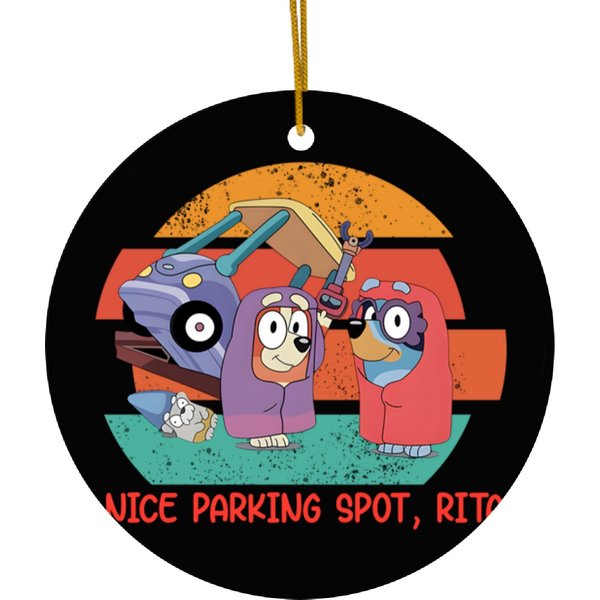 Nice Parking Spot, Rita Blueydad Ceramic Ornaments, Blueydad And Bingo Ceramic Ornaments-image