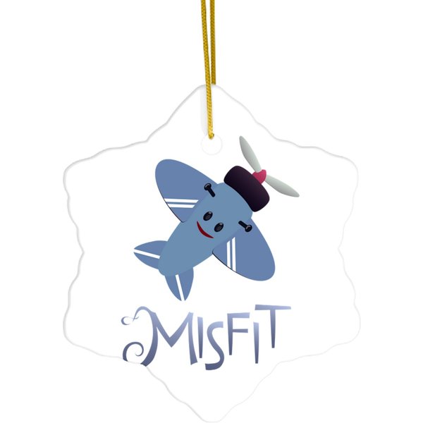 Misfit - Plane - Rudolph - Ceramic Ornaments-image