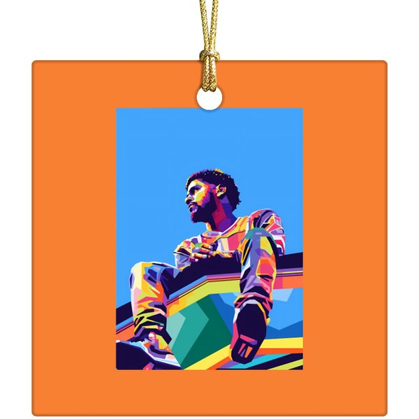 J Cole Wpap Pop Art - J Cole - Ceramic Ornaments-image