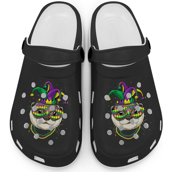 Otters Mardi Gras Party Jester Otter Animal Otter Lover049 Clogs-image
