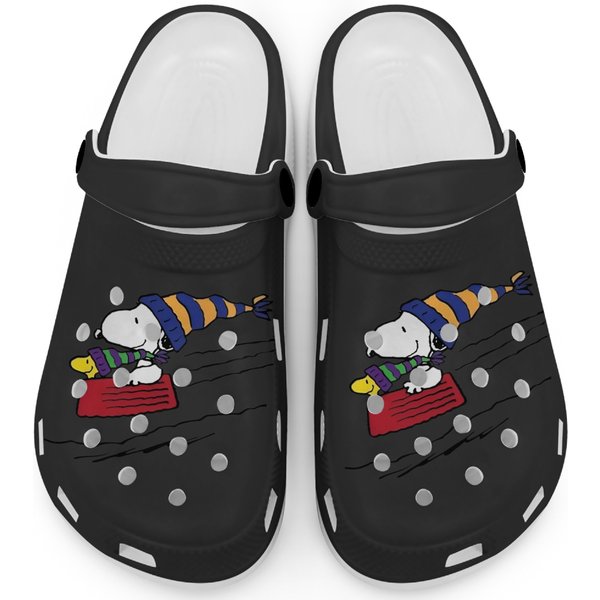 Snoopy And Woodstock Cartoon Christmas Clogs