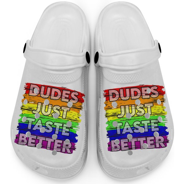 Dudes Just Taste Better Gay Pride Gift Idea Clogs-image