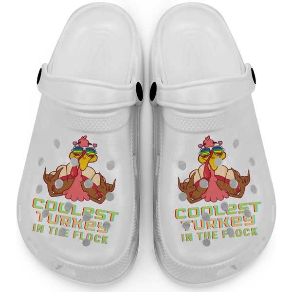 Coolest Turkey In The Flock Thanksgiving Clogs-image