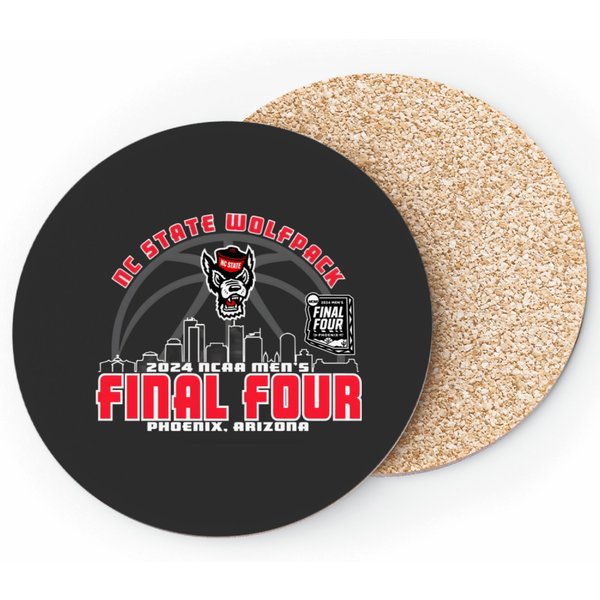 Nc Wolfpack Blue84 2024 Men's Basketball Final Four Black Skyline Coasters-image