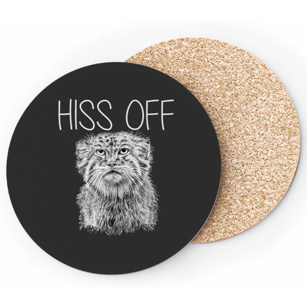Pallas Cat Hiss Off Funny Coasters - Manul Wild Cat Design-image