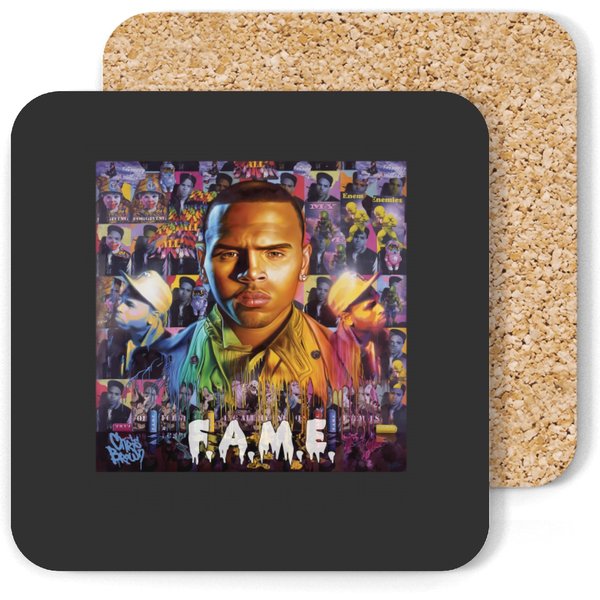 Chris Brown Aesthetic F.A.M.E Album Cover Coasters-image
