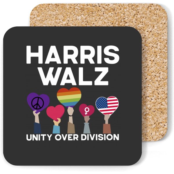 Harris Walz Coasters, Tim Walz Coasters, Unity Over Division Coasters-image