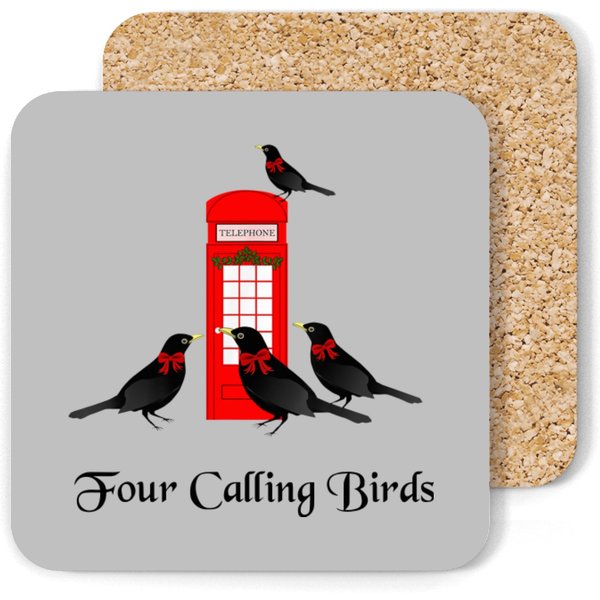 Funny Four Calling Birds Twelve Days Of Christmas Coasters-image