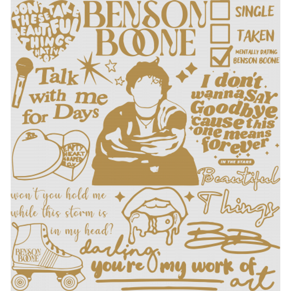 Digital Files Benson Boone Doodle Art Fireworks And Rollerblades World Tour 2024-image
