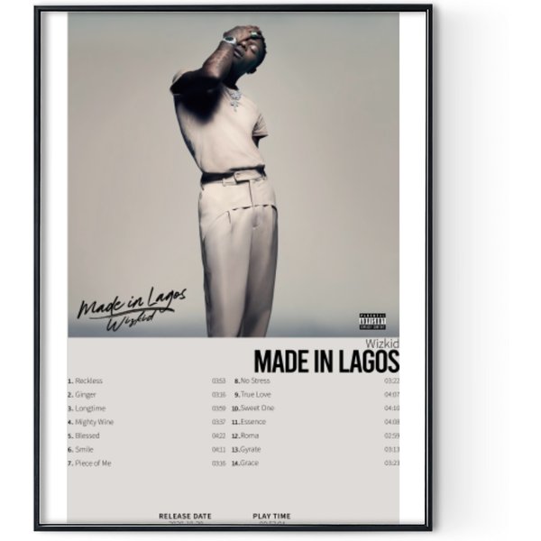 Wizkid - Made In Lagos | Album Cover Poster For Wall Art | Home Decor Digital Posters Print-image
