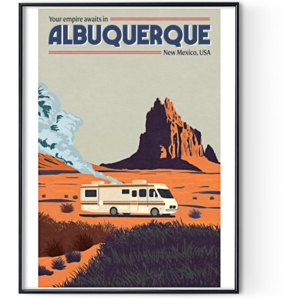 Vintage Inspired Breaking Bad Travel Poster Digital Posters Print-image