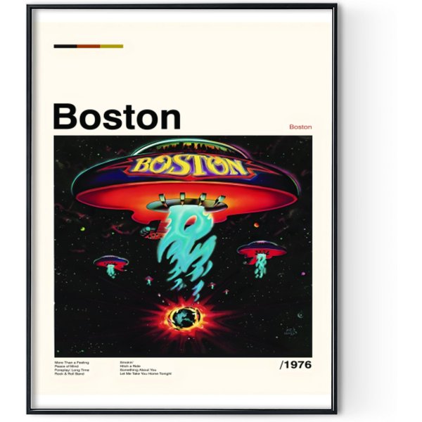 Boston Rock Band Minimalist Music Poster Print-image