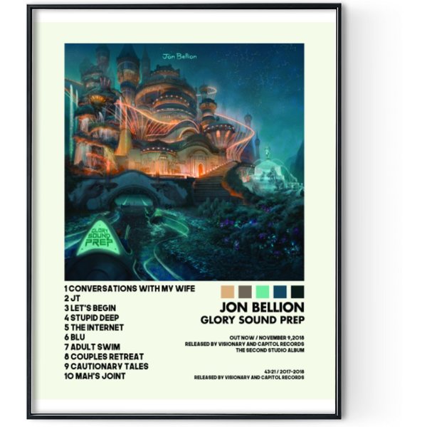 Jon Bellion Posters, Glory Sound Prep Poster Album Cover Poster Digital Posters Print-image