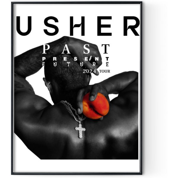 Usher Past Present Future Tour 2024 Digital Posters Print, Usher Concert 2024 Digital Posters Print-image