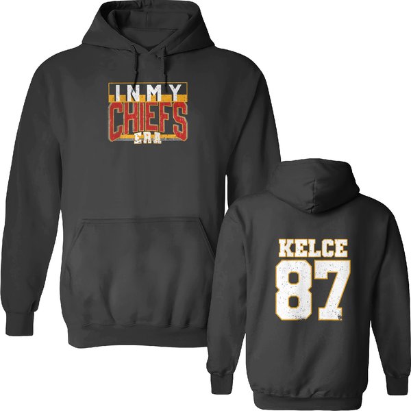 Vintage In My Chiefs Era Double Sided Hoodies, Vintage Travis Kelce Double Sided Hoodies-image