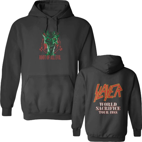 Vintage 1988 Slayer World Sacrifice Tour Double Sided Hoodies T - Double Sided Hoodies 80S-image