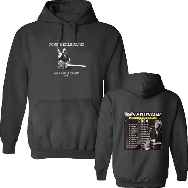 2024 John Mellencamp Live And In Person Tour Double Sided Hoodies, John Mellencamp Vintage-image