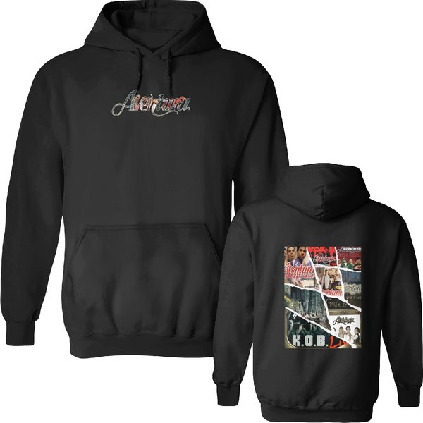 Two-Sided Aventura Tour Double Sided Hoodies, Aventura Bachata Graphic Double Sided Hoodies, Aventura Concert Group-image