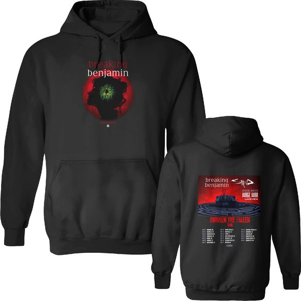 Breaking Benjamin 2025 Tour Double Sided Hoodies, Breaking Benjamin Awaken The Fallen Tour Double Sided Hoodies, Breaking Benjamin Fan Double Sided Hoodies, Breaking Benjamin Merch-image