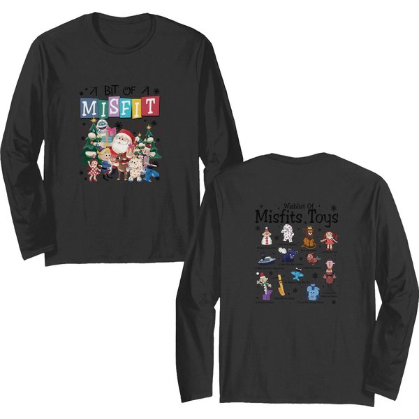 Misfit Toys Christmas Double Sided Long Sleeves, A Bit Of A Misfit Double Sided Long Sleeves, Rudolphs The Red Nosed Reindeer