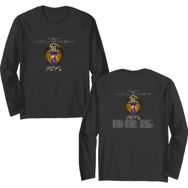 Journey Freedom Tour 2024 Double Sided Long Sleeves, Journey With Toto 2024 Concert Double Sided Long Sleeves